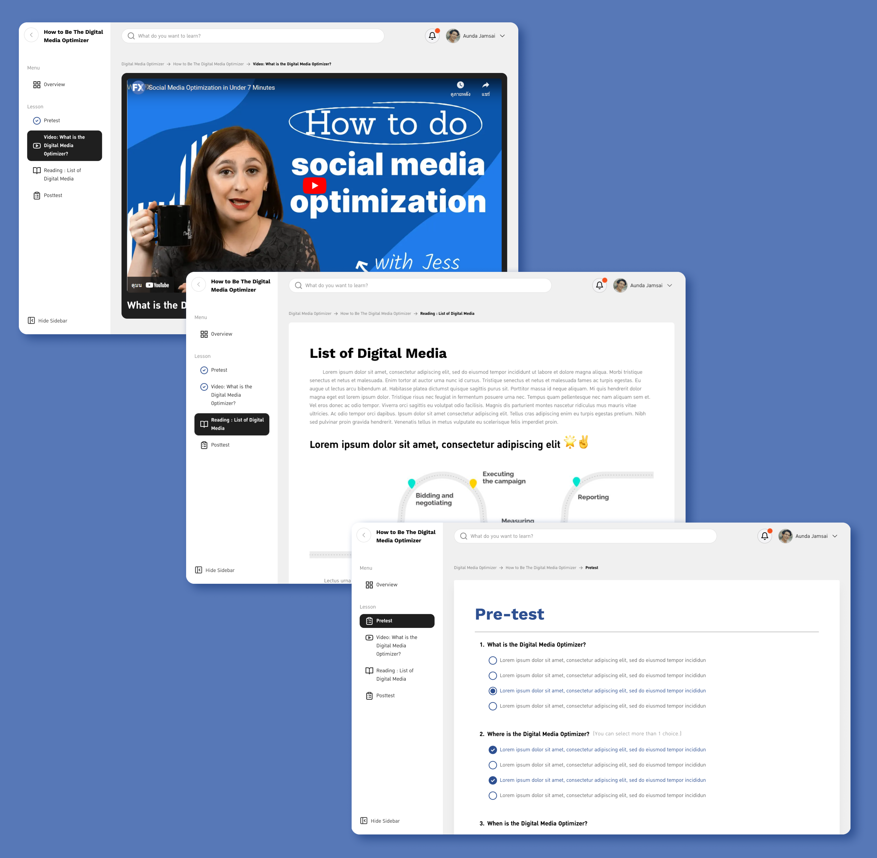 KM Platform UI - Learn & Test