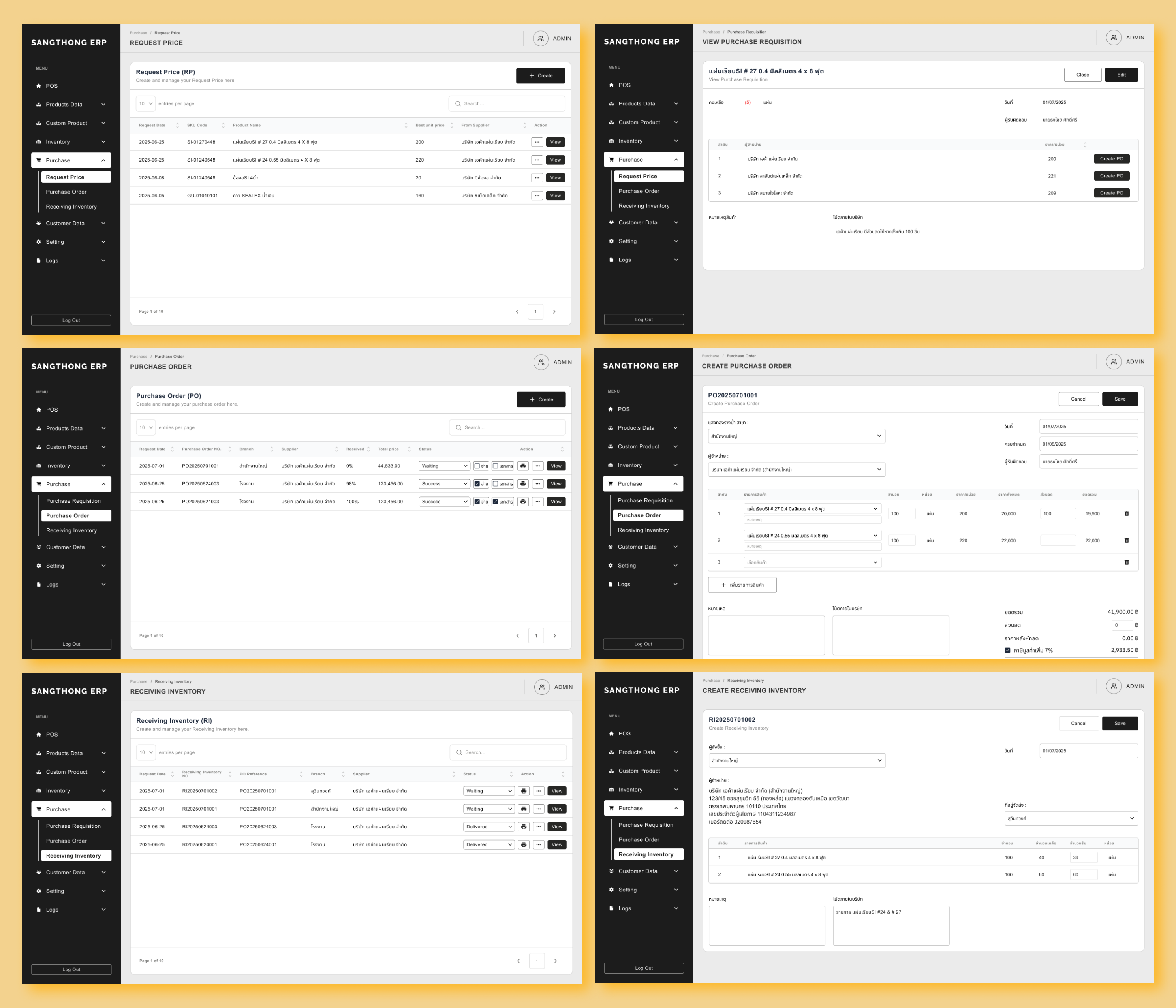 Sangthong ERP UI - Backend Management System